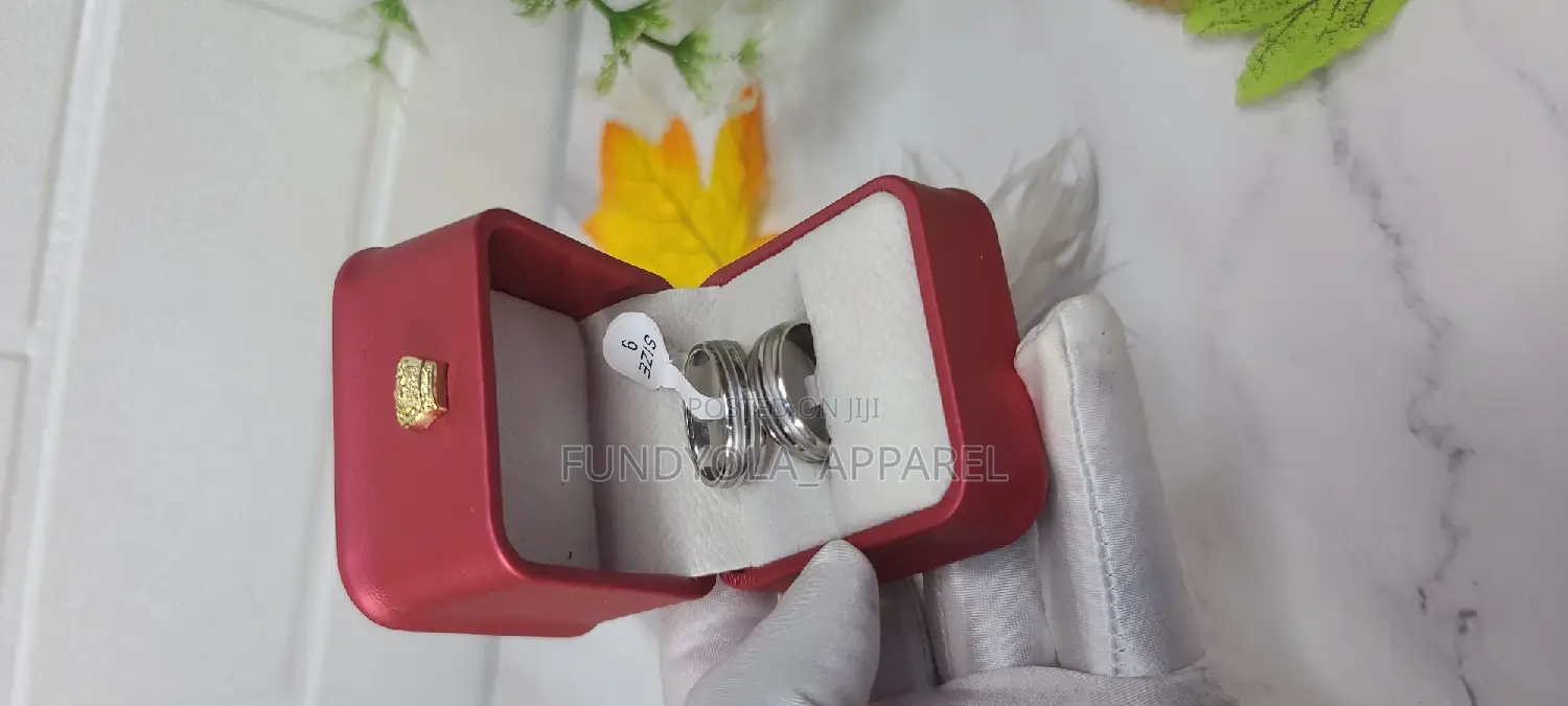 Thick Titanium Silver Couple Ring