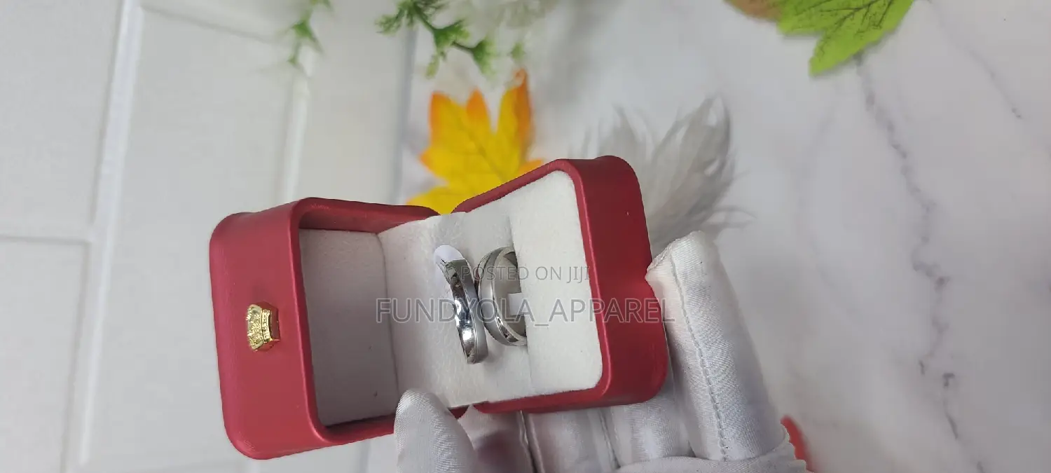 Thick Titanium Silver Couple Ring