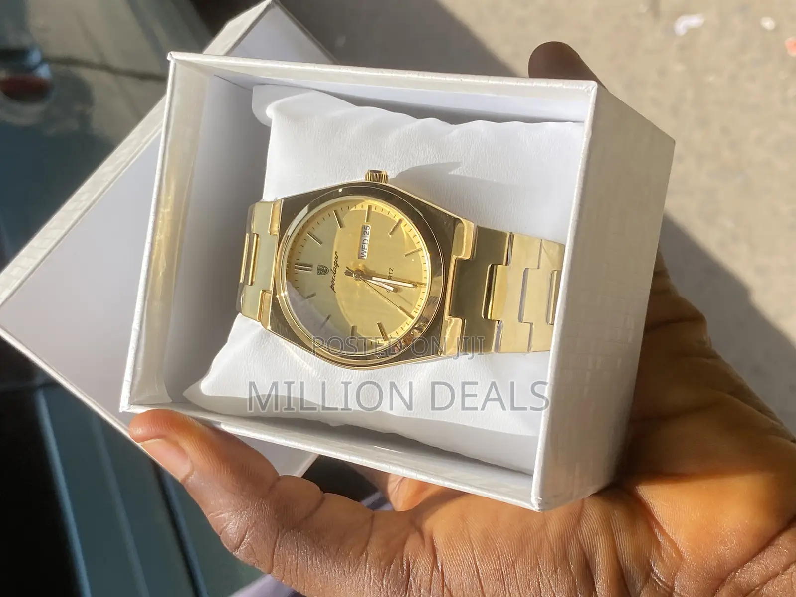 Gold Stainless Steel Men’S Wrist Watch