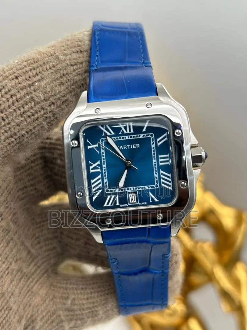 Original CARTIER BLUE LEATHER WATCH Available in Store