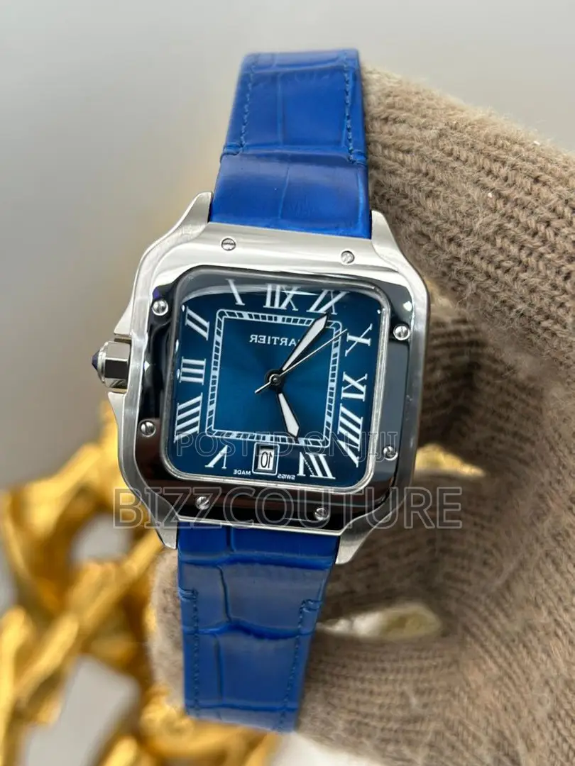 Original CARTIER BLUE LEATHER WATCH Available in Store