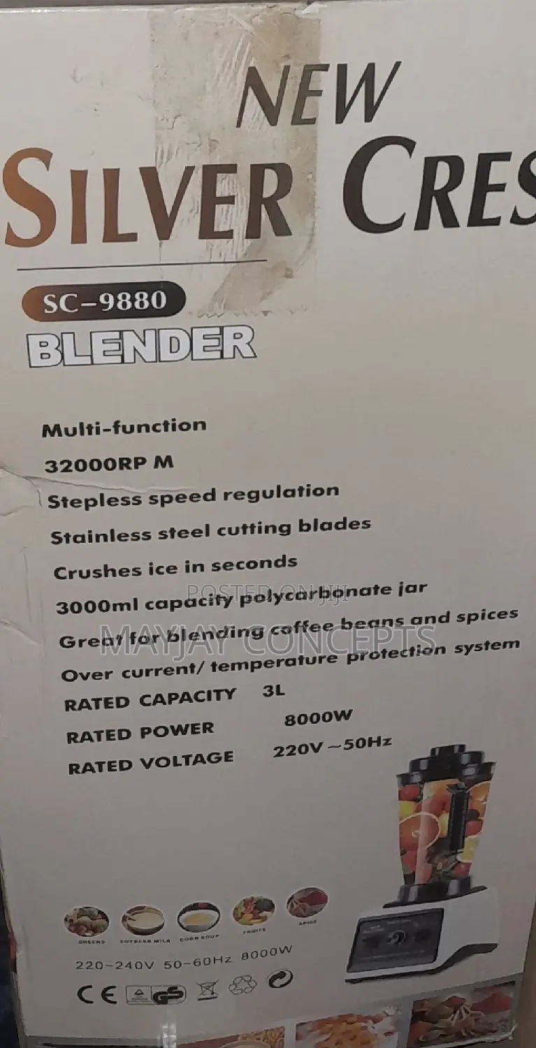 Silver Crest 3L Heavy-Duty Blender and Grinder - 8000W