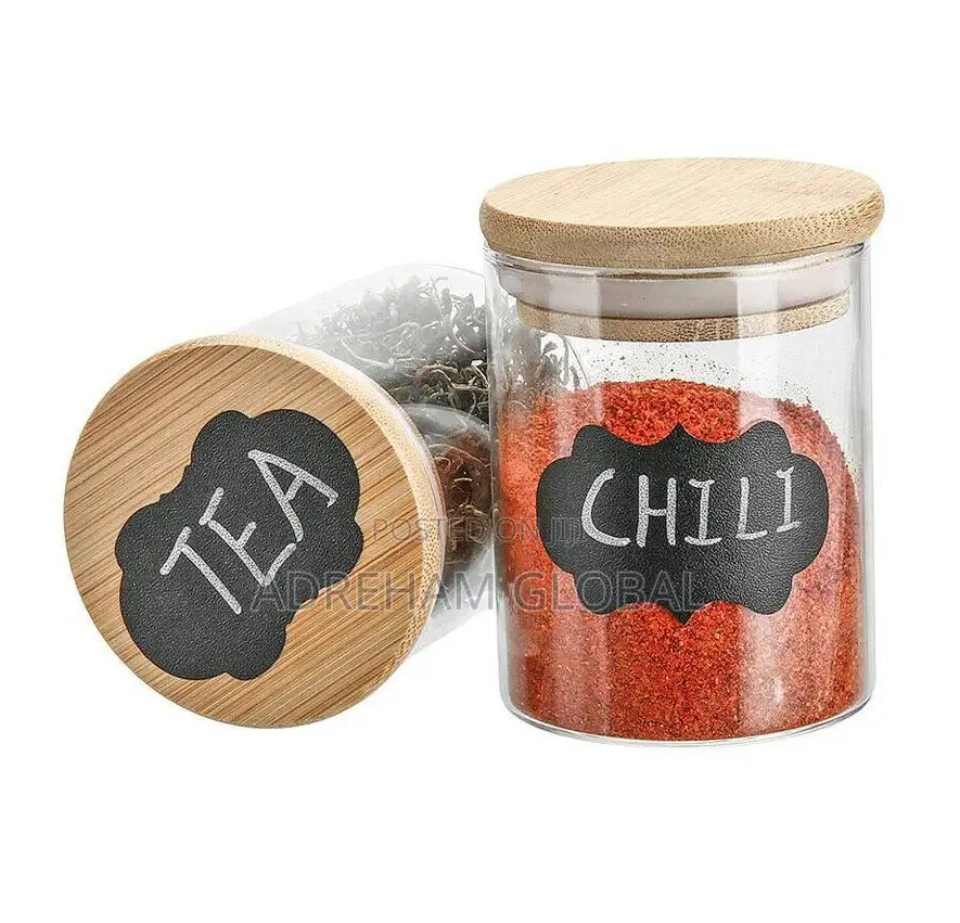 12pcs Glass Jars With Bamboo Lids Kitchen Sets Food Storage