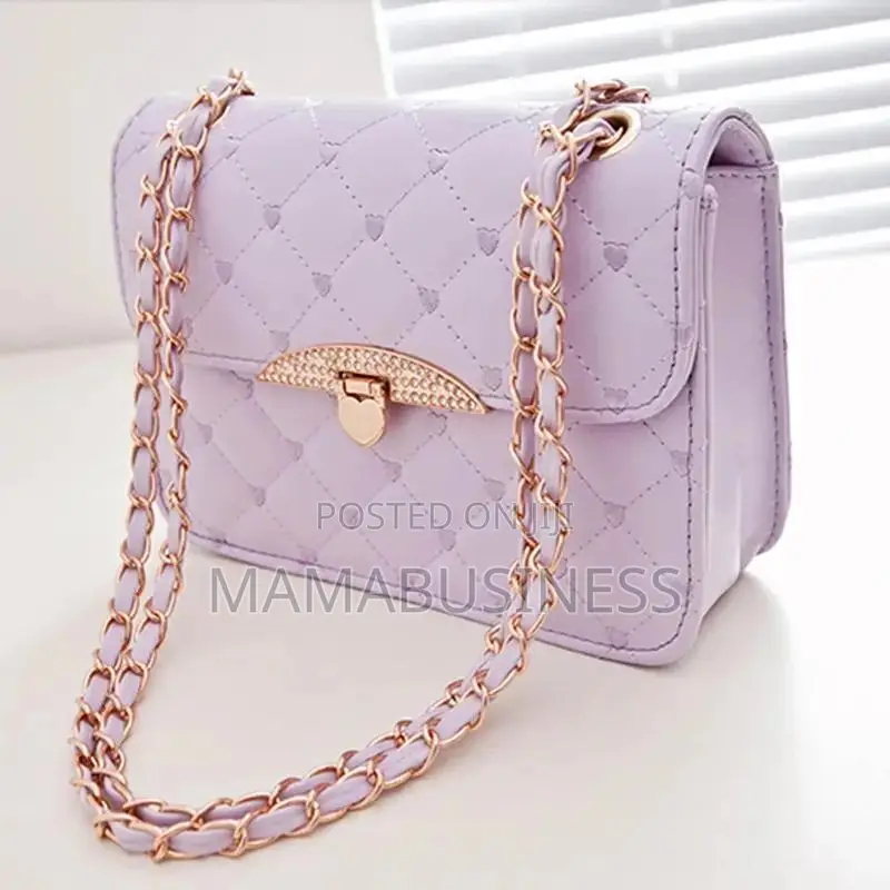 Women's Quilted Crosbody Chain Strap Bag - Purple
