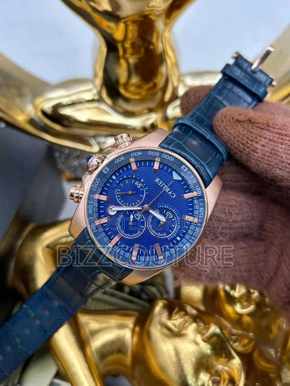 Original CARTIER BLUE Dail LEATHER WATCH Available in Store