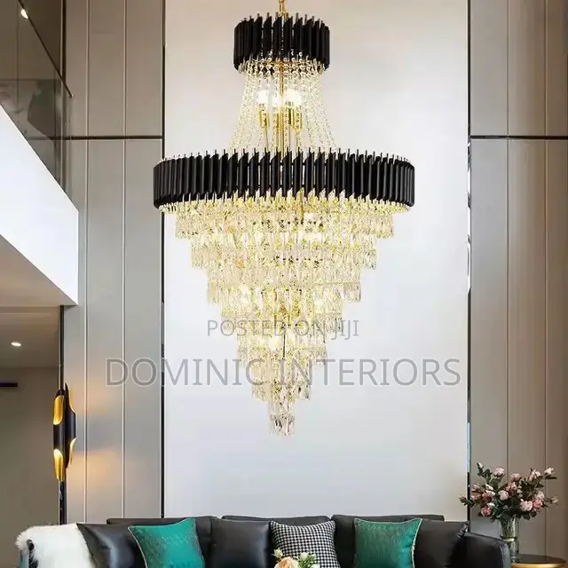Black Gold Dimmable Chandelier