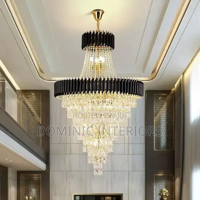 Black Gold Dimmable Chandelier