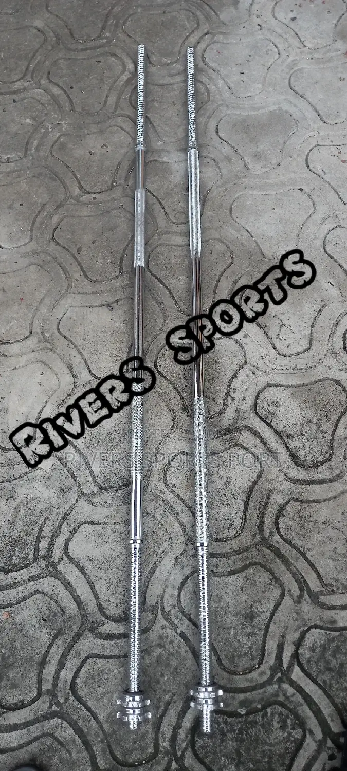 Barbell Zig-Zag Bar/Rod for Weight Plate With Spin Lock