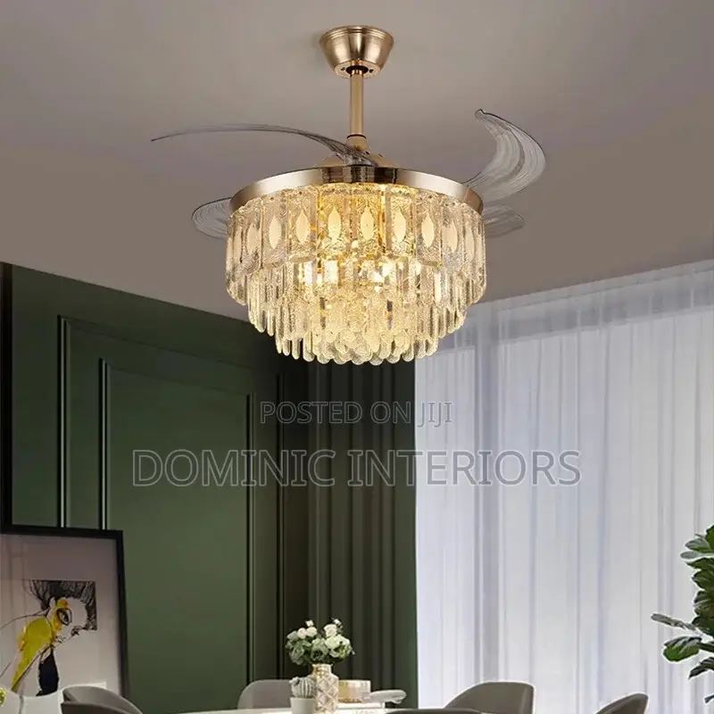 Crystal Ceiling Fan Chandelier
