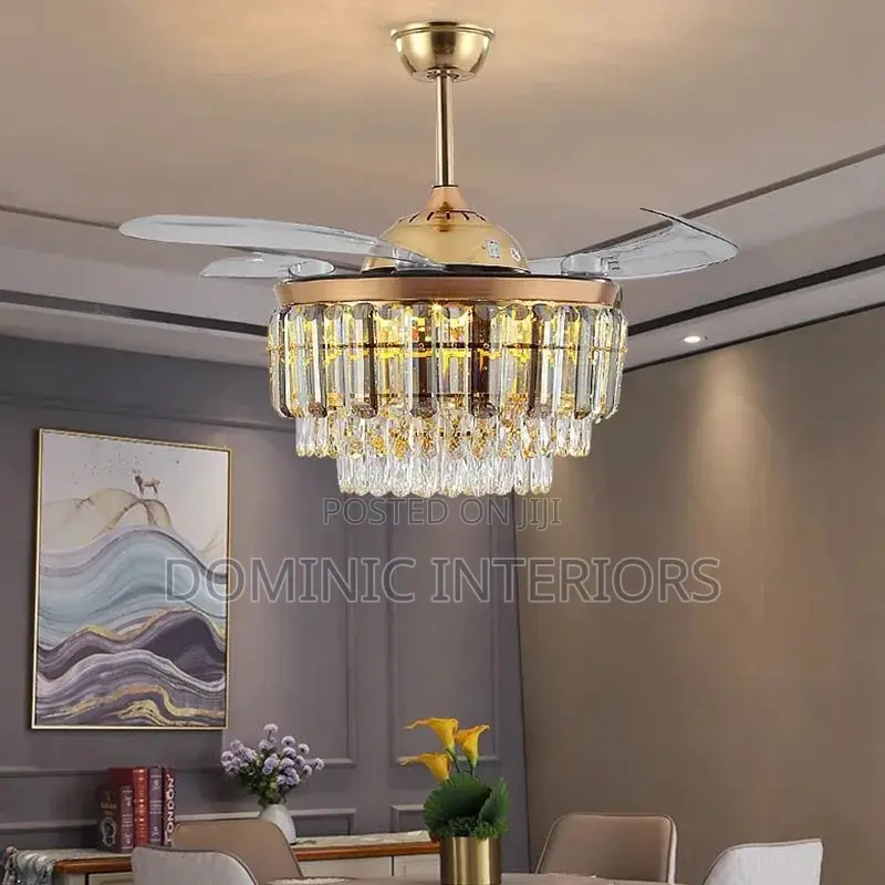 Crystal Ceiling Fan Chandelier