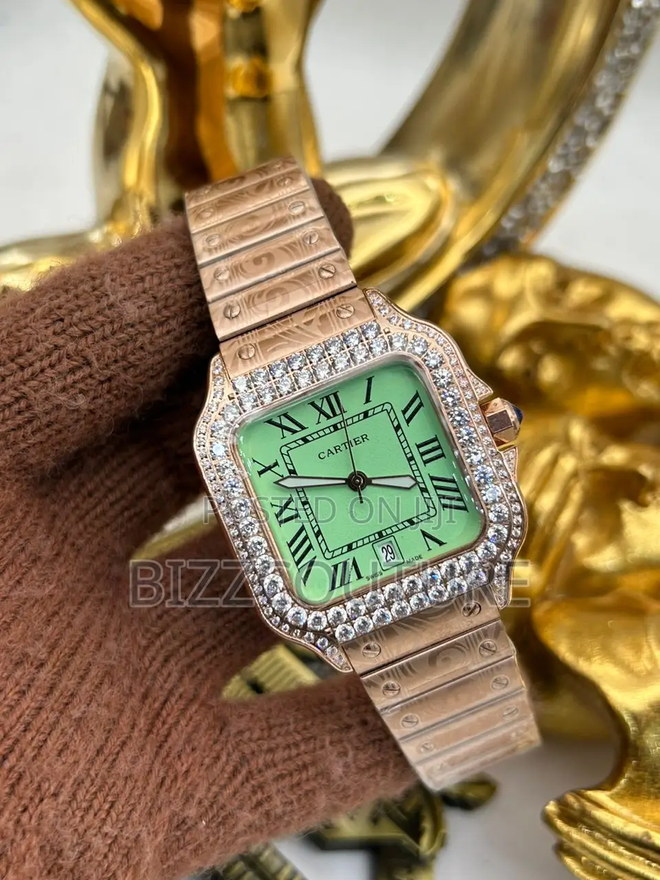 Original CARTIER GREEN Dail GOLD WATCH Available in Store