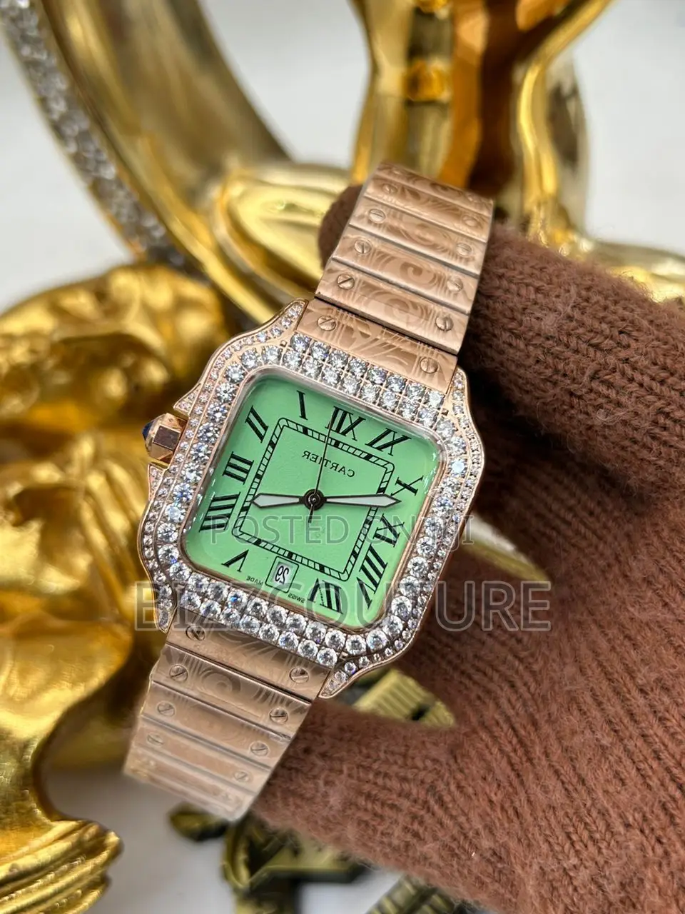 Original CARTIER GREEN Dail GOLD WATCH Available in Store