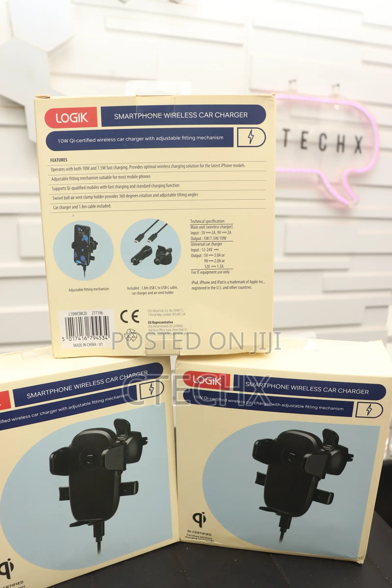 Car Mount Phone Holder Wireless Charger Fast Charging