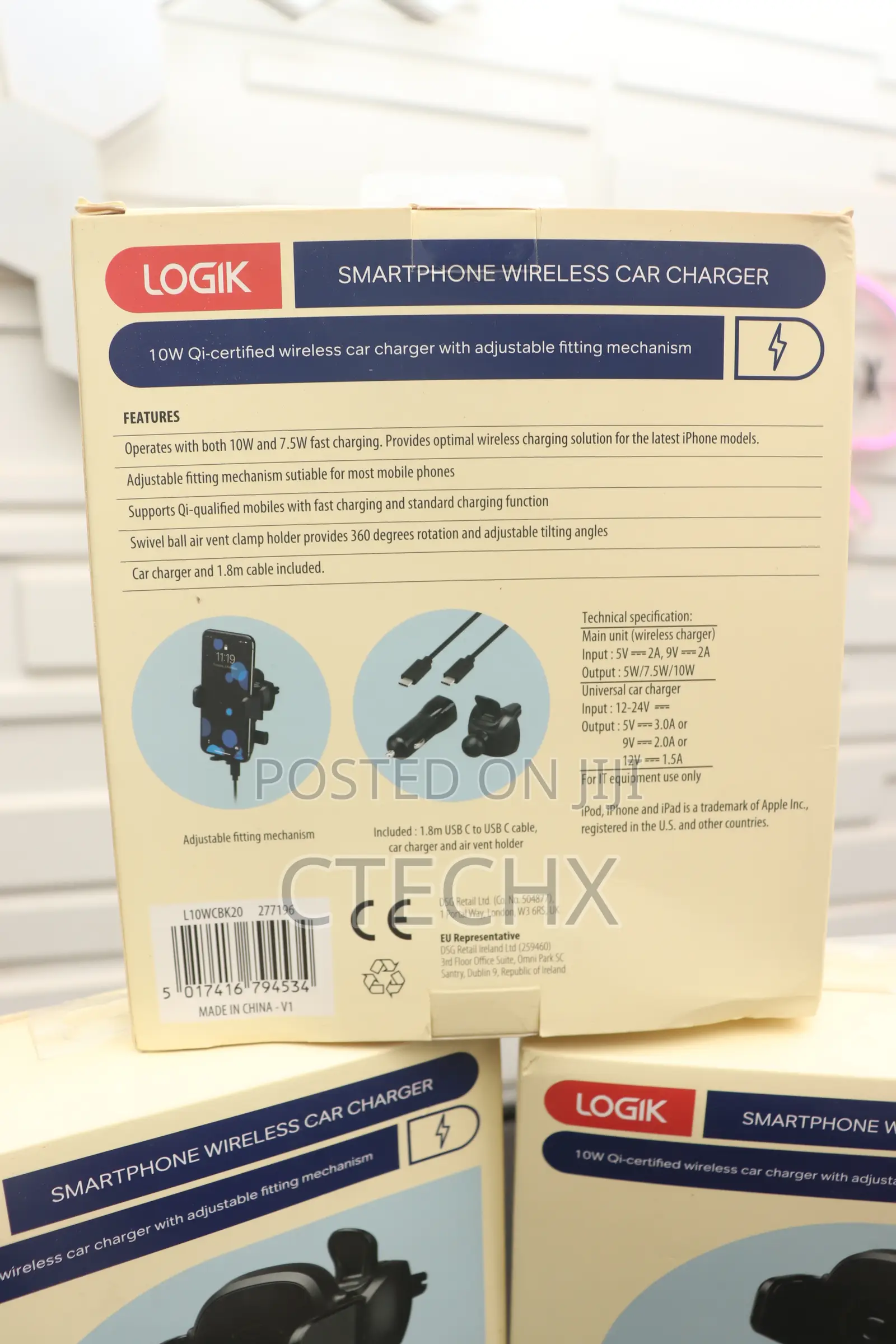 Car Mount Phone Holder Wireless Charger Fast Charging
