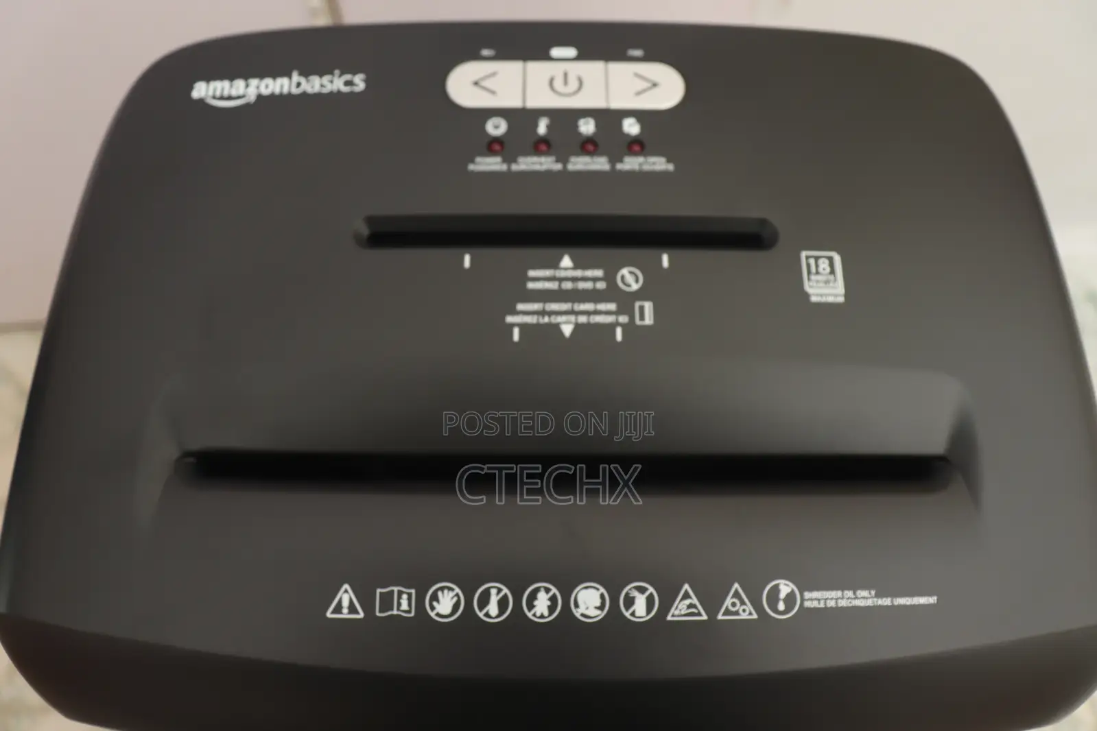 Amazon Basics 18 Sheet Cross Cut Paper Card Shredder