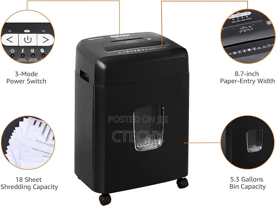Amazon Basics 18 Sheet Cross Cut Paper Card Shredder