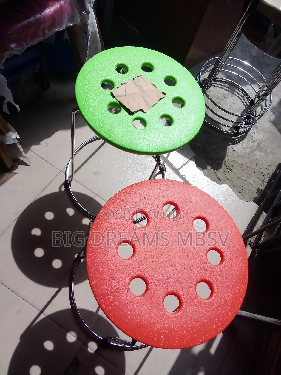 Side Stool , Plastic Top