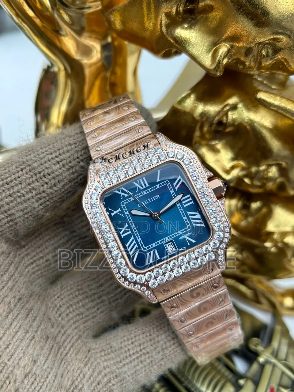 Original CARTIER BLUE Dail GOLD WATCH Available in Store