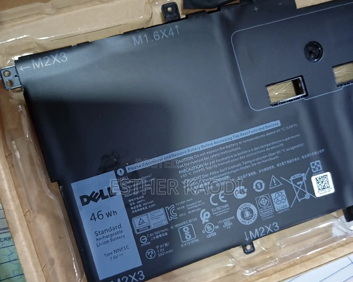 NEW 7.6V 46wh NNF1C Laptop Battery for Dell XPS 13 9365