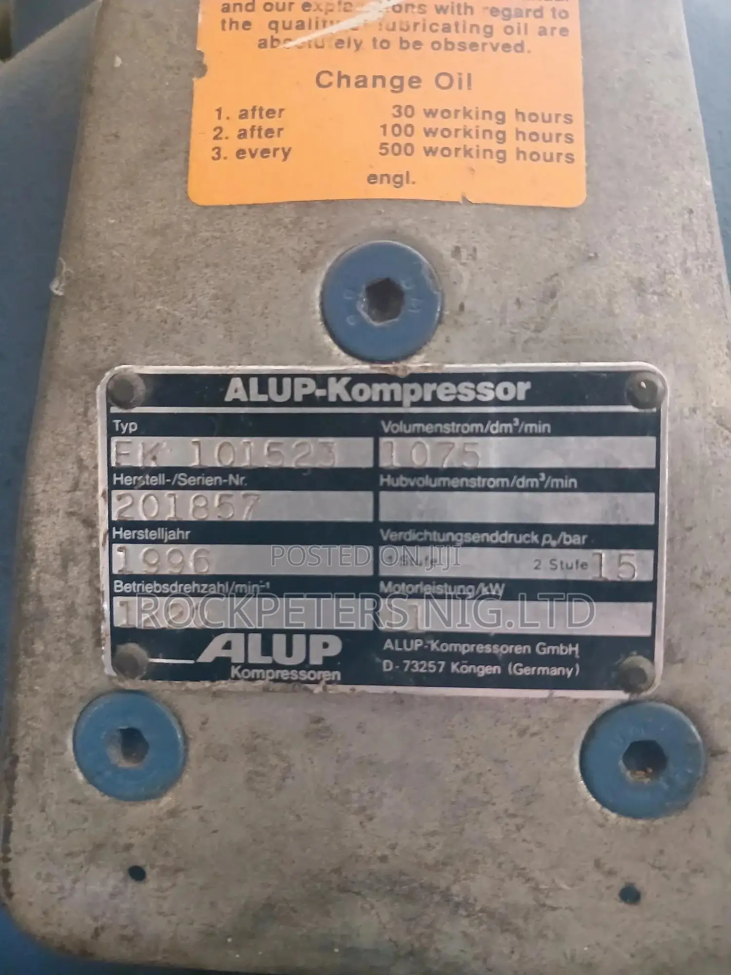 15hp, 15bar ALUP Kompressor Pump Head