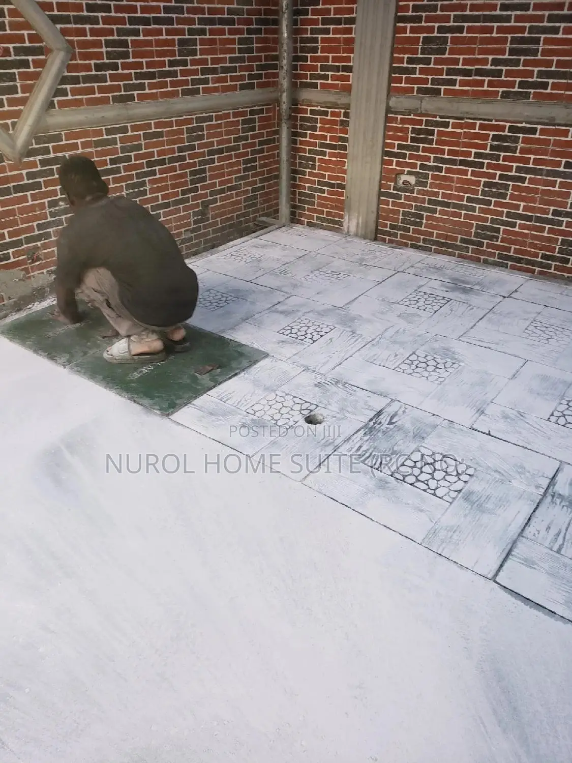 Durable Stamped Concrete Floor Installation.