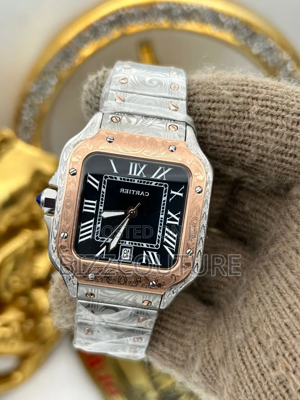 Original Cartier Black Dail Silver Chain Watch Is Available