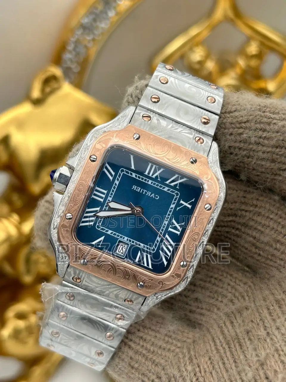 Original Cartier Blue Dail Silver Chain Watch Is Available