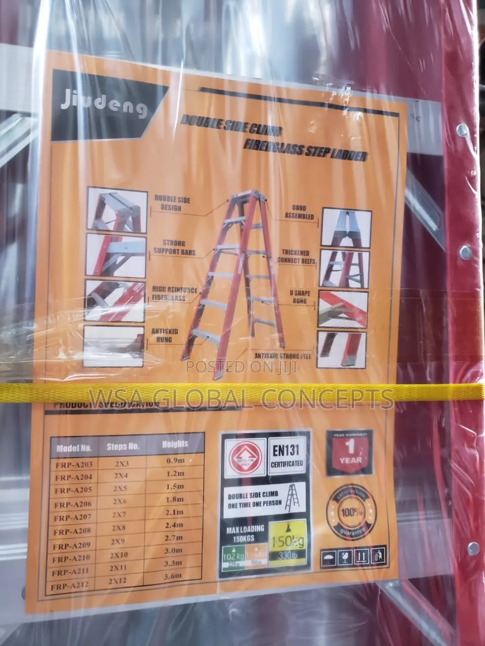 Double Side Climb Fiberglass Step Ladder