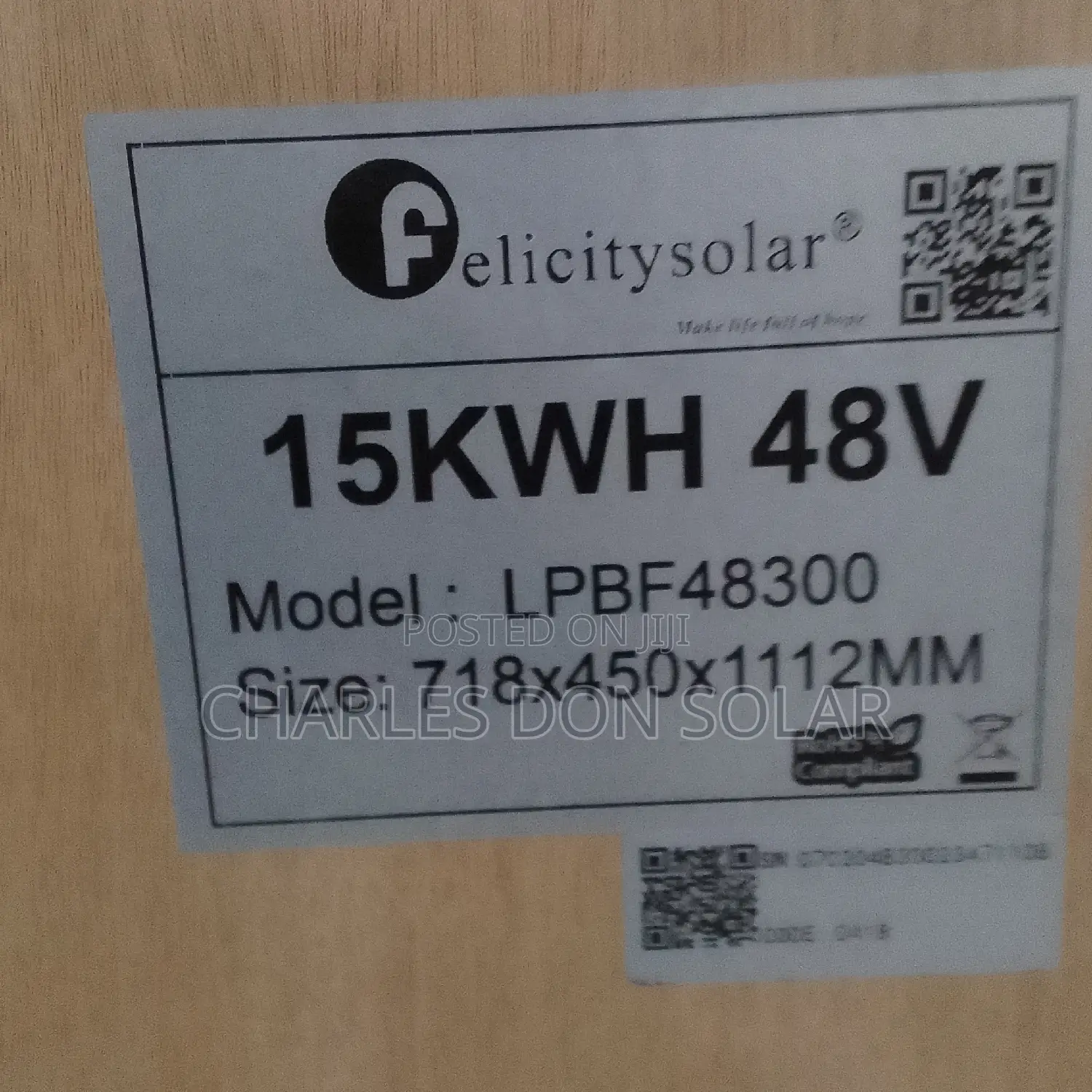 15kwh 48v Felicity Lithium Battery