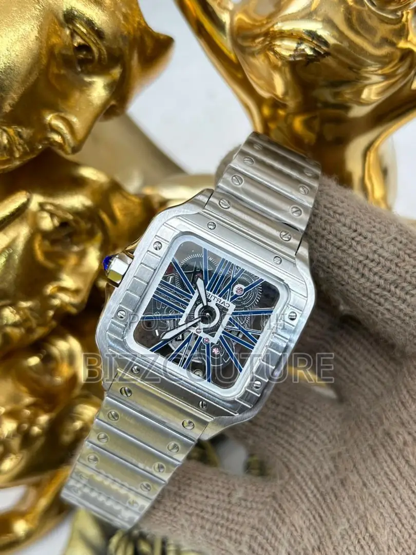 Original Cartier Mechanical Blue Dail Silver Chain Watch