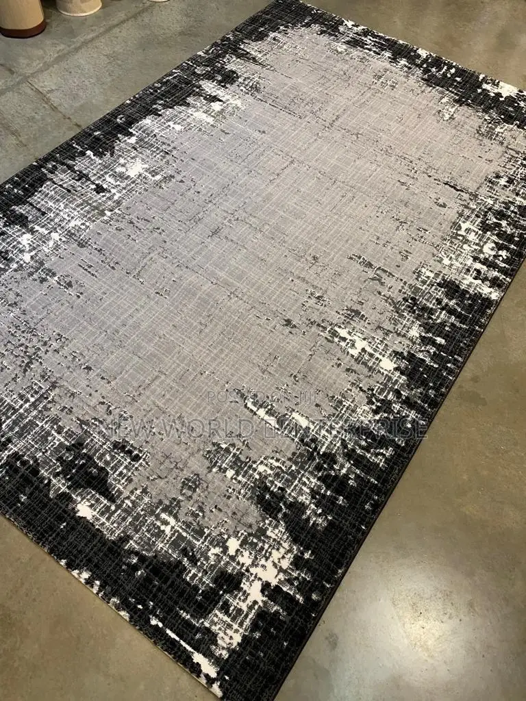 Modern Black Turkish Persian Centre Rug
