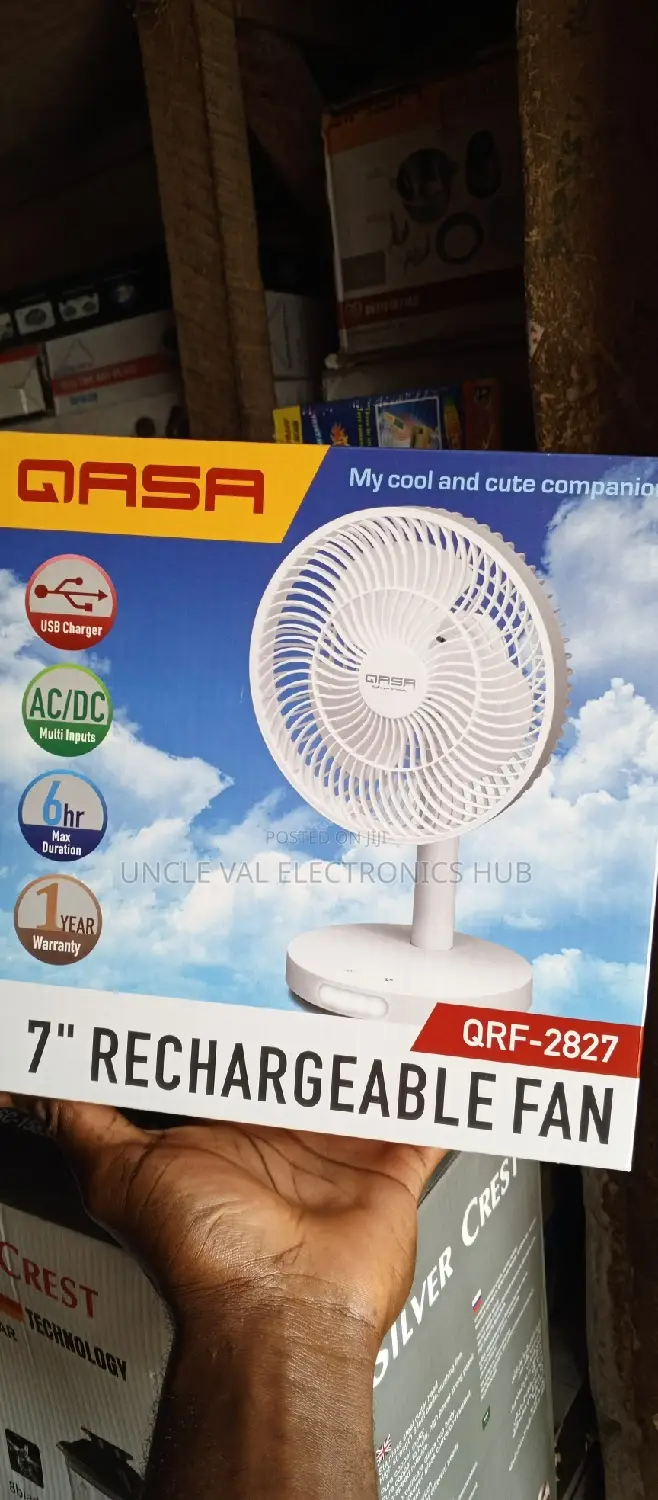 Qasa 7" Rechargeable Fan