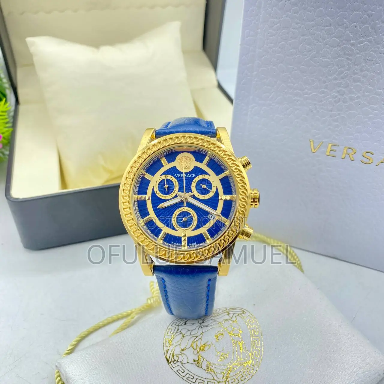 Versace Leather Wristwatch