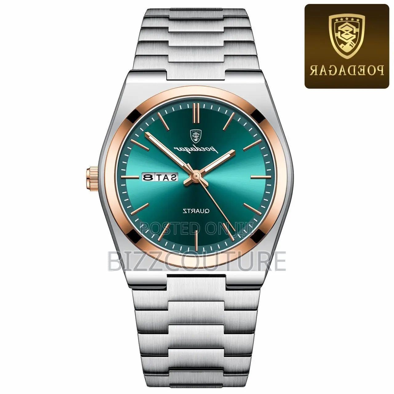 Original Poedagar GREEN Dail Silver Chain Watch Is Available