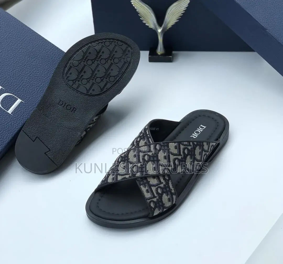 Original Dior Leather Slippers Collections for Men