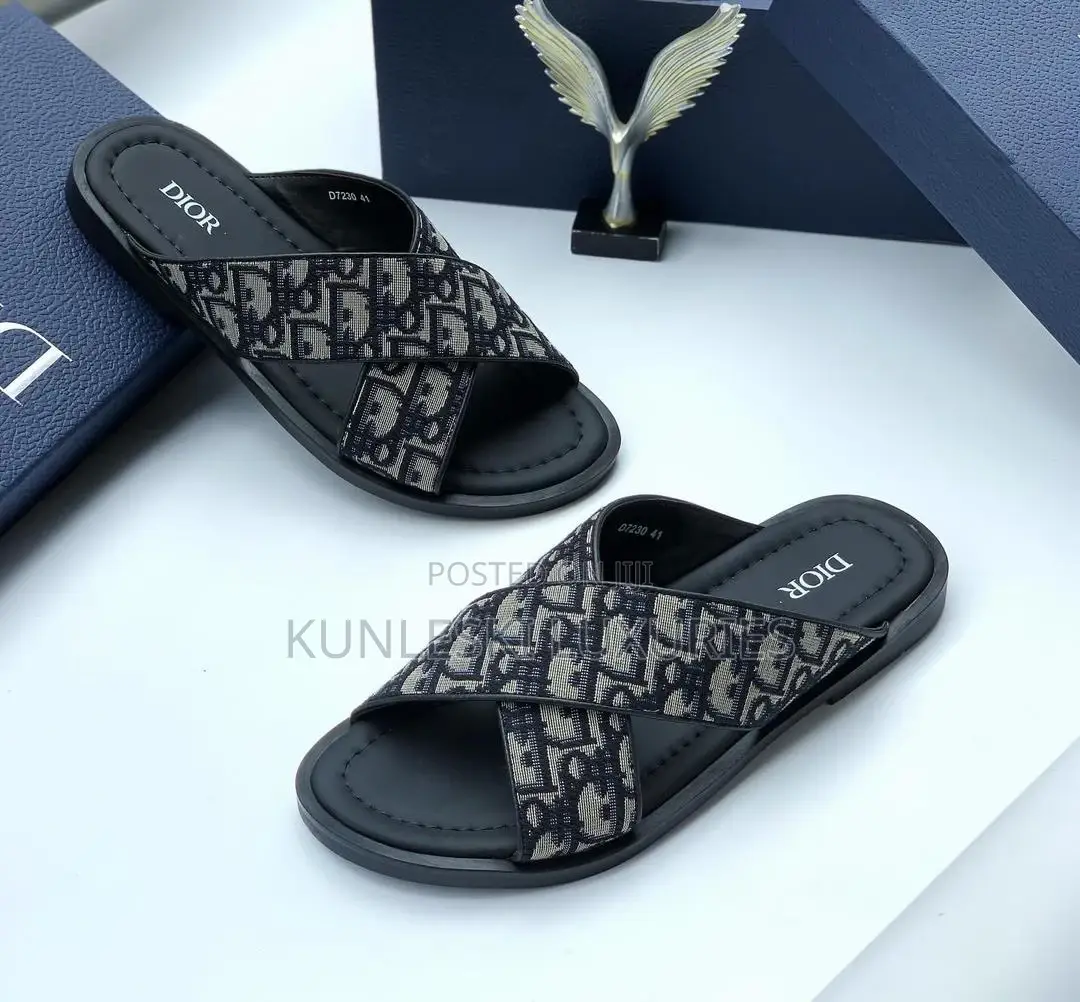 Original Dior Leather Slippers Collections for Men