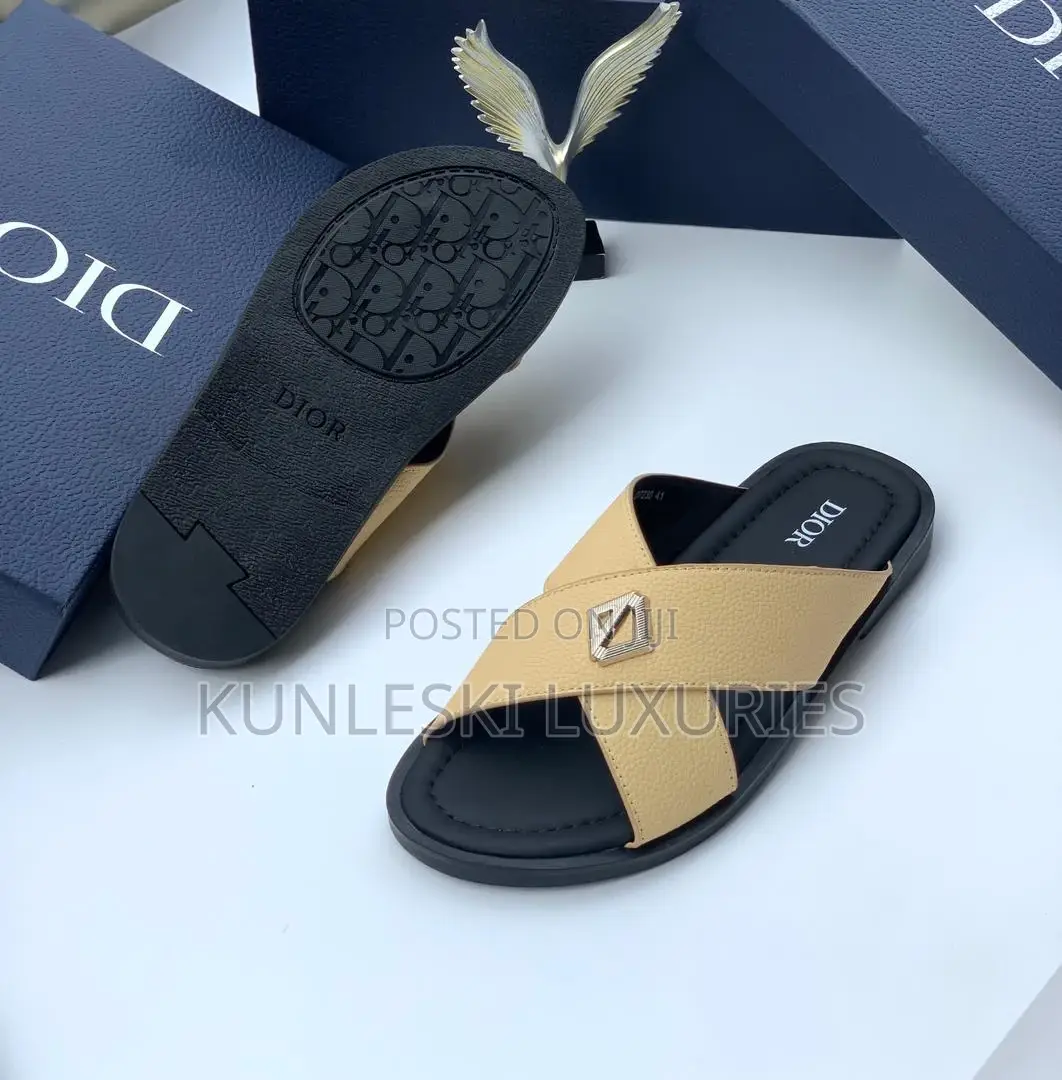 Original Dior Leather Slippers Collections for Men