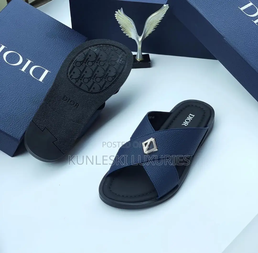 Original Dior Leather Slippers Collections for Men