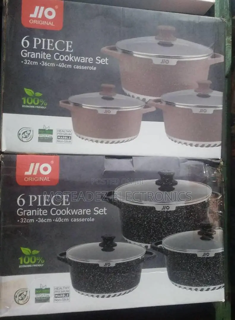 Jio Original 6pcs Big Sizes Non Stick Granite Cookware Sets