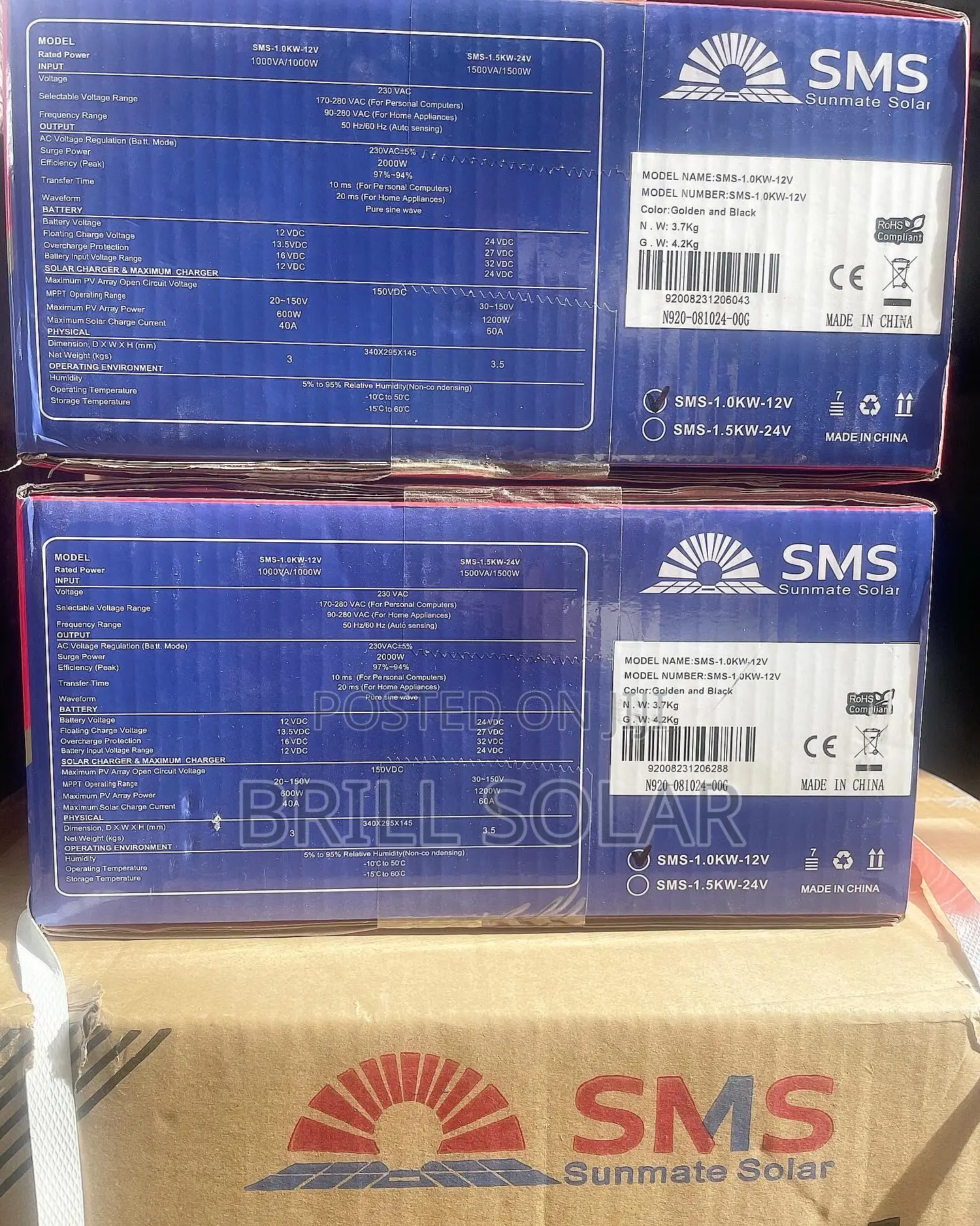 1kva, 12v SMS Pure Sine Wave Hybrid Inverter