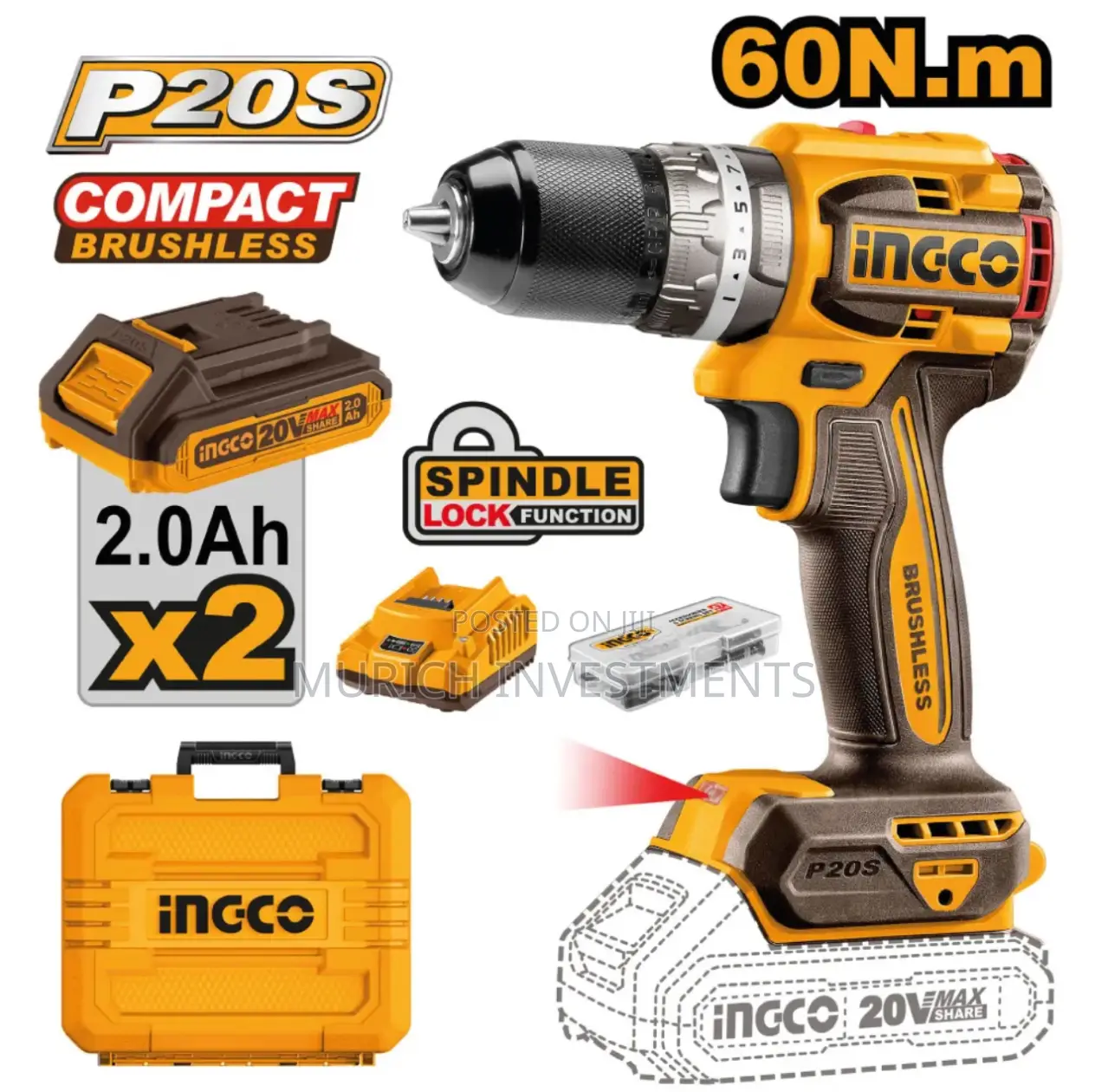 Lithium-Ion Compact Brushless Cordless Drill CDLI20602