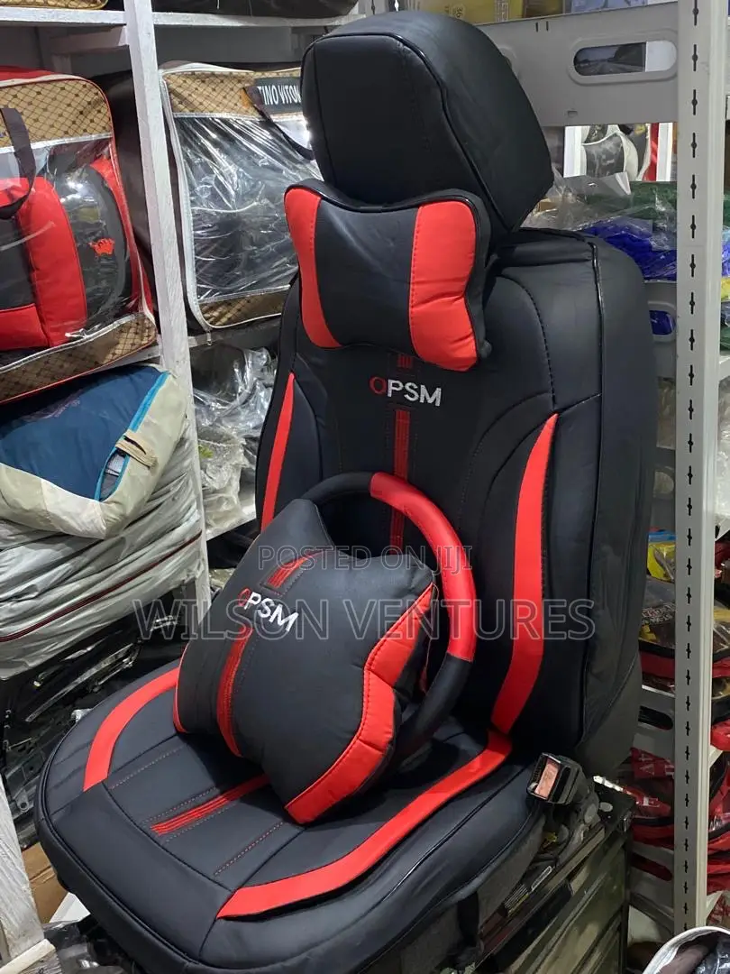 5 Seater Red and Black OPSM Car Leather Seat Cover
