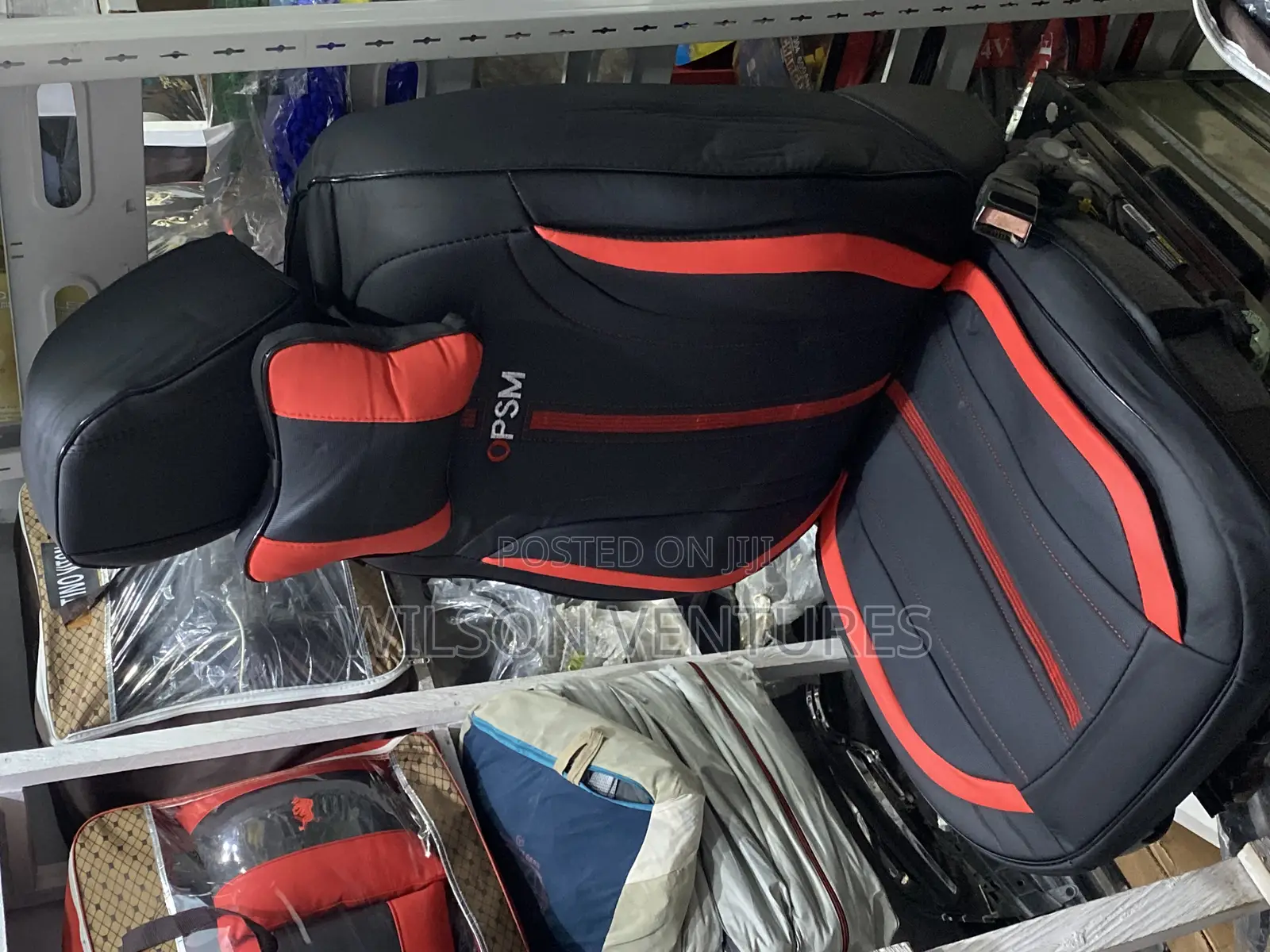 5 Seater Red and Black OPSM Car Leather Seat Cover
