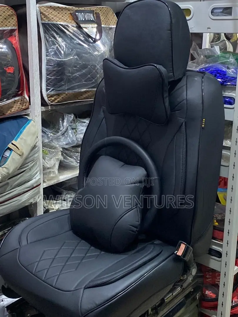 Plain Black T-Max Leather Car Seat Cover