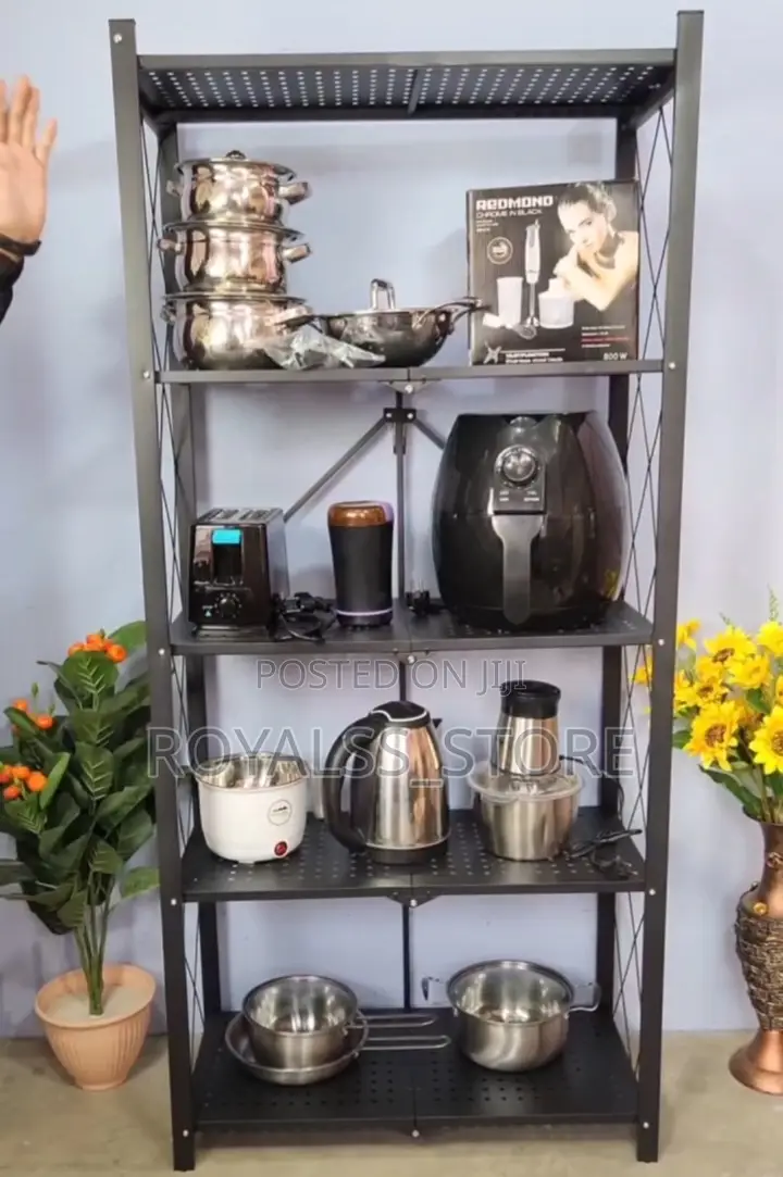 Foldable Metal Kitchen Rack With Wheels - High Quality Anti-Rust Metal