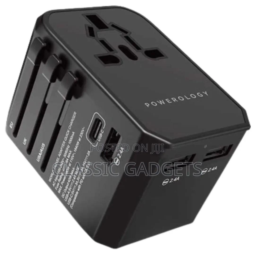 Powerology 45w Pd Universal Multi-Port Travel Charger