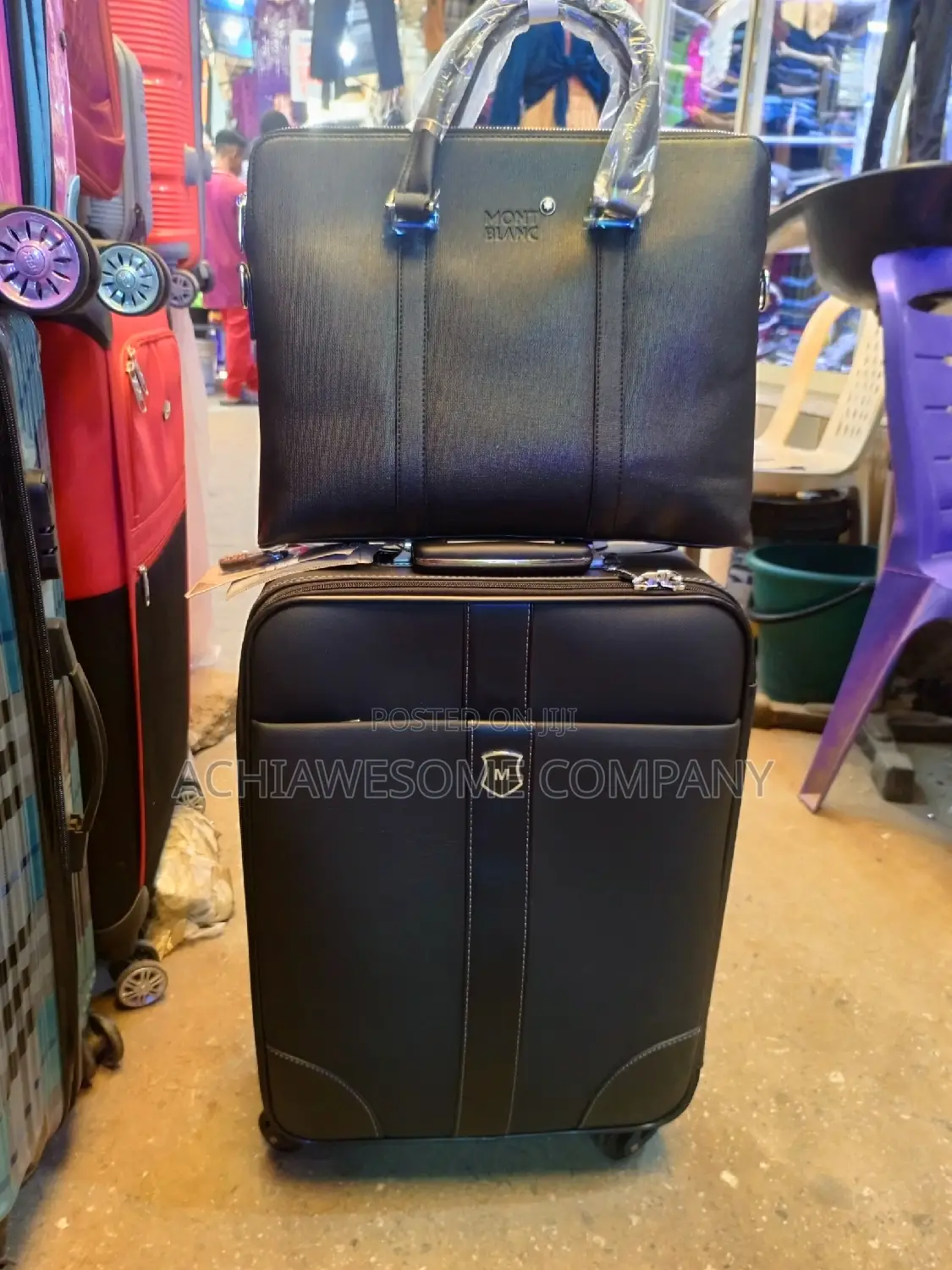 Genuine Leather, Carry-on Box And Laptop Bag.