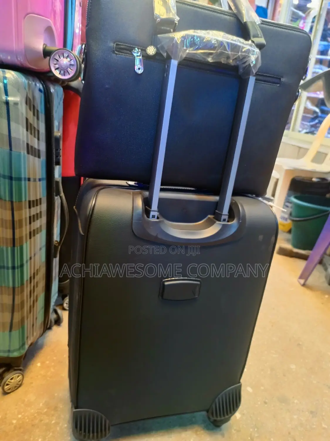 Genuine Leather, Carry-on Box And Laptop Bag.
