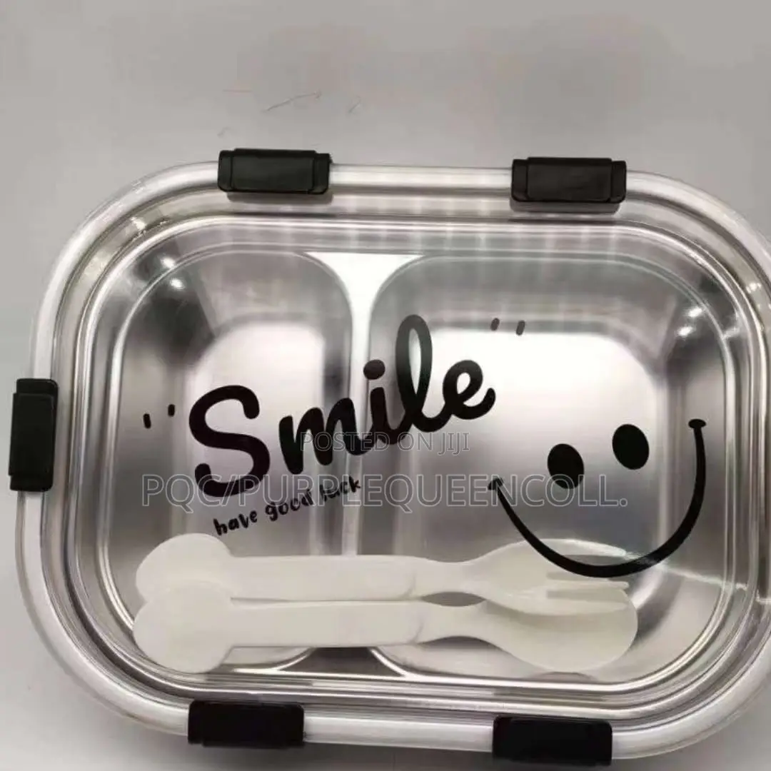 Double Compartment Partition Food Flask Stainless Lunch Box