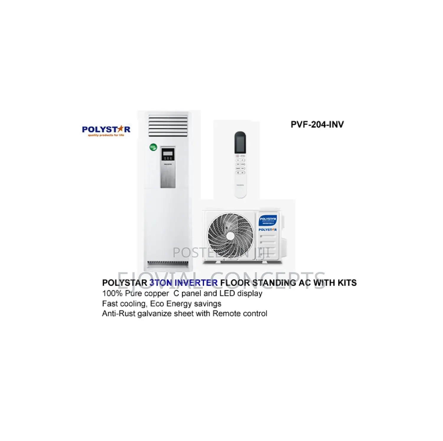 Polystar 3tons Inverter Floor Standing AC With Kits